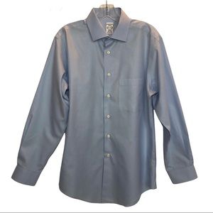 Pronto Uomo slim fit non iron 100% cotton dress shirt blue 15.5, 32/33